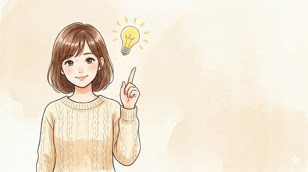人差し指を立ててポイントを伝える女性のイラスト