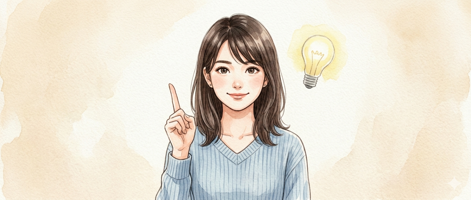 ポイントを説明する女性のイラスト