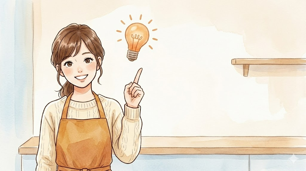 人差し指を立ててポイントを伝える女性のイラスト