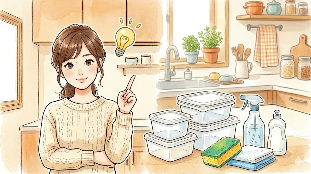 人差し指を立ててポイントを伝える女性のイラスト