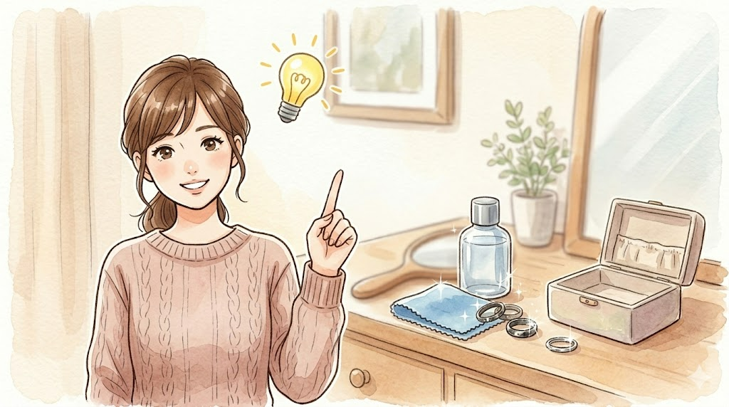 人差し指を立ててポイントを伝える女性のイラスト
