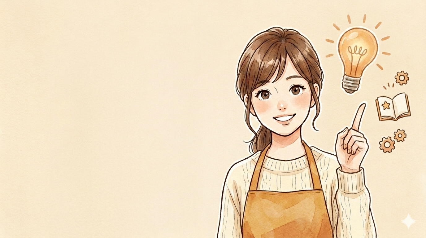 人差し指を立ててポイントを伝える女性のイラスト